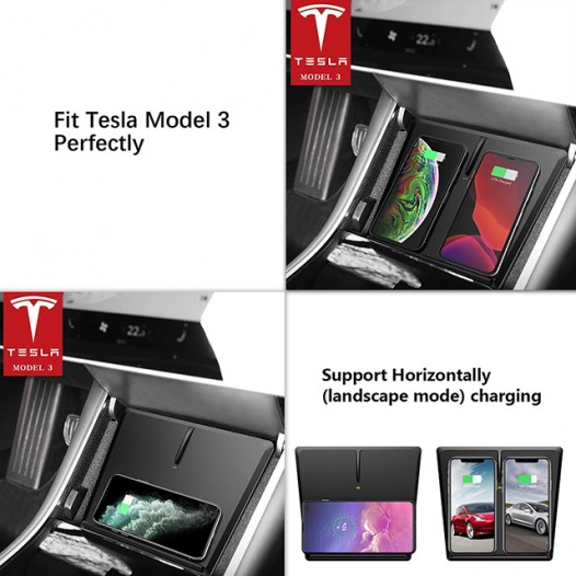 15W QI Tesla Model 3/Y Wireless Phone Charger
